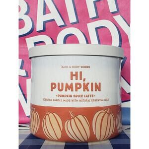 BBW Hi Pumpkin - Pumpkin Spice Latte Large 3 Wick Candle Home Fragrance Decor